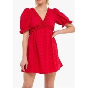 Anthropologie Free the Roses Women's Double Ruffled Band Mini Puff Sleev…